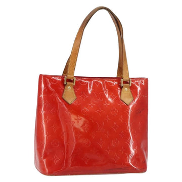 LOUIS VUITTON Monogram Vernis Houston Hand Bag Red M91092 LV Auth bs31560