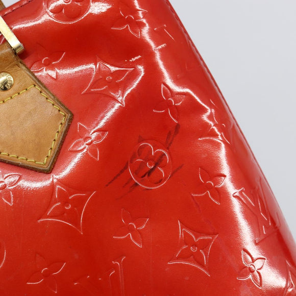 LOUIS VUITTON Monogram Vernis Houston Hand Bag Red M91092 LV Auth bs31560