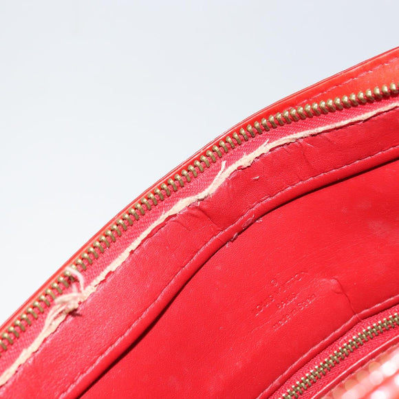 LOUIS VUITTON Monogram Vernis Houston Hand Bag Red M91092 LV Auth bs31560
