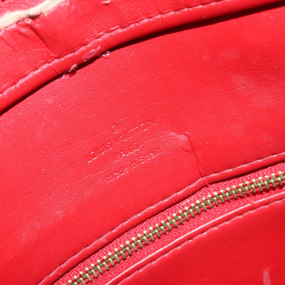 LOUIS VUITTON Monogram Vernis Houston Hand Bag Red M91092 LV Auth bs31560