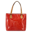 LOUIS VUITTON Monogram Vernis Houston Hand Bag Red M91092 LV Auth bs31560-13