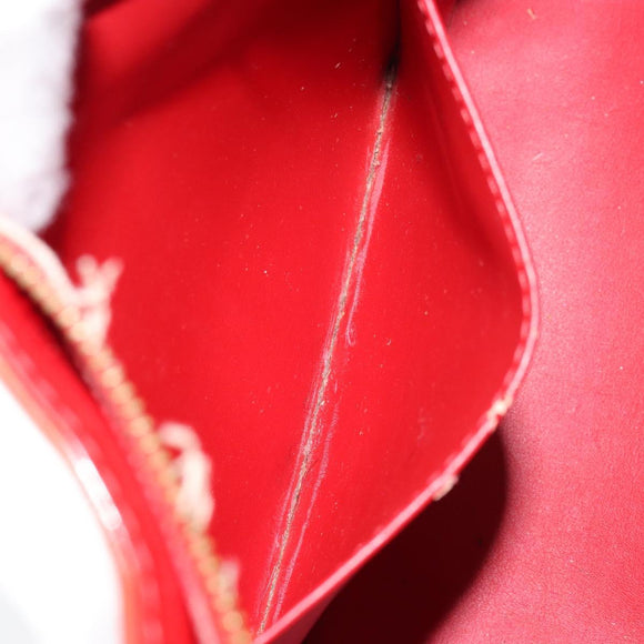 LOUIS VUITTON Monogram Vernis Houston Hand Bag Red M91092 LV Auth bs31560