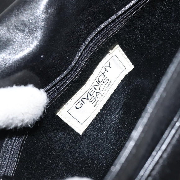 GIVENCHY Shoulder Bag Leather Black Gold Auth bs31564