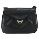 GIVENCHY Shoulder Bag Leather Black Gold Auth bs31564-2