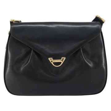 GIVENCHY Shoulder Bag Leather Black Gold Auth bs31564 - 0