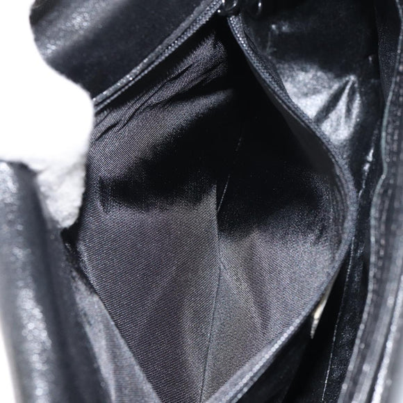 GIVENCHY Shoulder Bag Leather Black Gold Auth bs31564