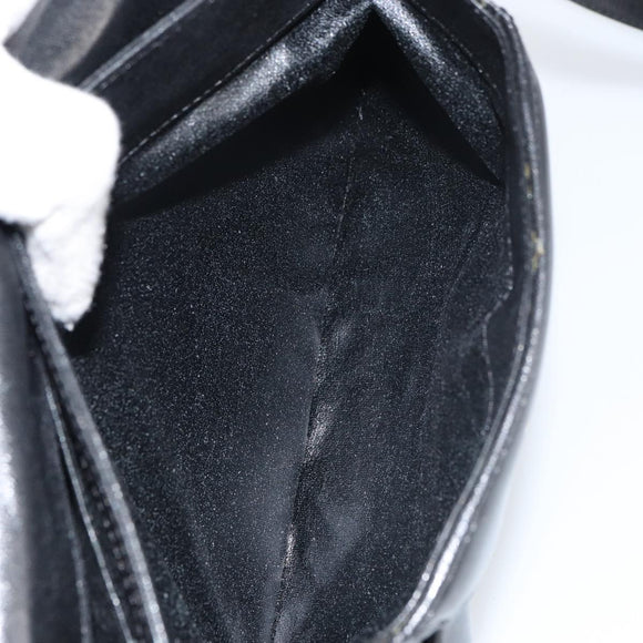 GIVENCHY Shoulder Bag Leather Black Gold Auth bs31564