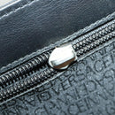 Gianni Versace Business Bag Nylon Leather 2way Black Silver Auth bs31565-12