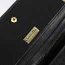 Christian Dior Trotter Canvas Chain Shoulder Bag Black Gold Auth bs31567-18
