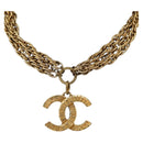 CHANEL Necklace metal Gold Tone CC Auth bs31569-1