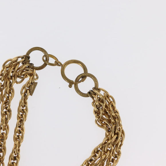 CHANEL Necklace metal Gold Tone CC Auth bs31569