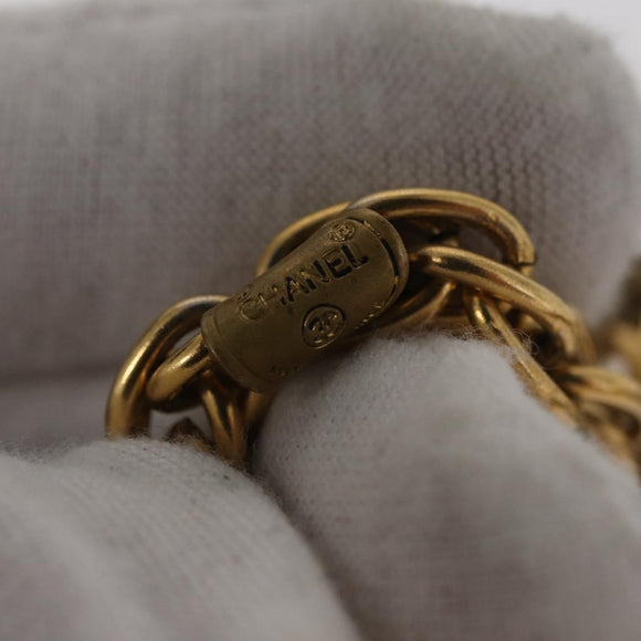 CHANEL Necklace metal Gold Tone CC Auth bs31569