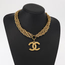 CHANEL Necklace metal Gold Tone CC Auth bs31569-13