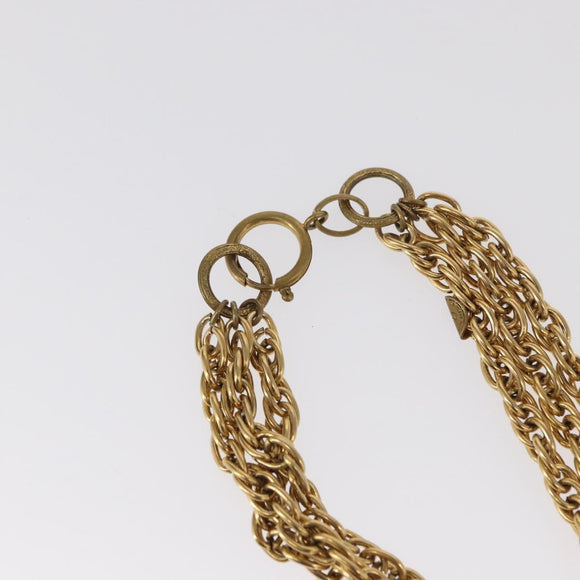 CHANEL Necklace metal Gold Tone CC Auth bs31569