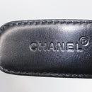 CHANEL Belt Leather 42.5"" Black Gold CC Auth bs31570-10
