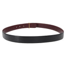 CHANEL Belt Leather 42.5"" Black Gold CC Auth bs31570-2