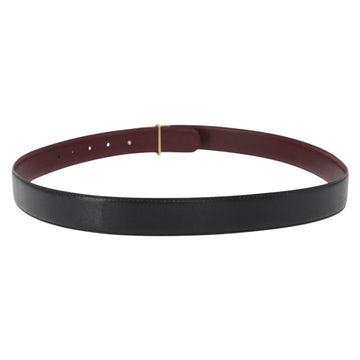 CHANEL Belt Leather 42.5"" Black Gold CC Auth bs31570 - 0