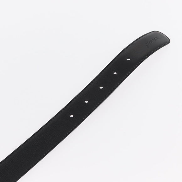 CHANEL Belt Leather 42.5"" Black Gold CC Auth bs31570