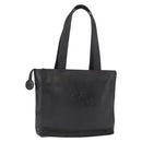 CHANEL Camelia Tote Bag Lamb Skin Black Silver CC Auth bs31571-1