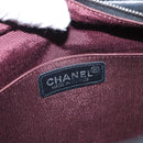 CHANEL Camelia Tote Bag Lamb Skin Black Silver CC Auth bs31571-15