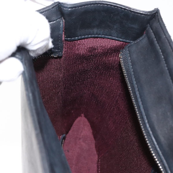 CHANEL Camelia Tote Bag Lamb Skin Black Silver CC Auth bs31571