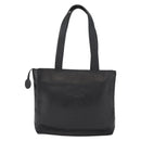 CHANEL Camelia Tote Bag Lamb Skin Black Silver CC Auth bs31571-2