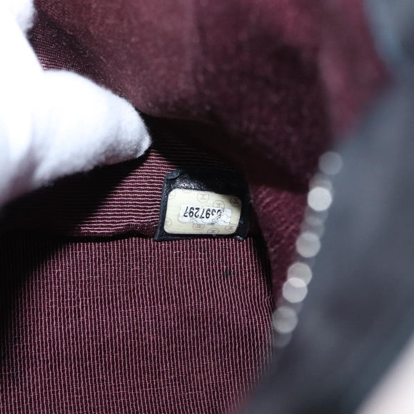 CHANEL Camelia Tote Bag Lamb Skin Black Silver CC Auth bs31571