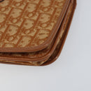 Christian Dior Trotter Canvas Shoulder Bag Brown Gold Auth bs31572-10