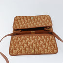 Christian Dior Trotter Canvas Shoulder Bag Brown Gold Auth bs31572-15