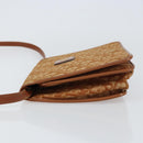 Christian Dior Trotter Canvas Shoulder Bag Brown Gold Auth bs31572-5