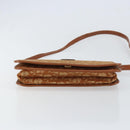 Christian Dior Trotter Canvas Shoulder Bag Brown Gold Auth bs31572-9