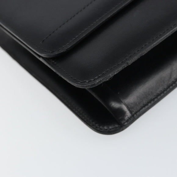 Christian Dior Shoulder Bag Leather Black Gold Auth bs31574