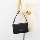 Christian Dior Shoulder Bag Leather Black Gold Auth bs31574-22