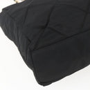 PRADA Quilted Chain Tote Bag Nylon Black Gold Auth bs31575-17