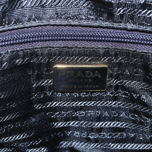 PRADA Quilted Chain Tote Bag Nylon Black Gold Auth bs31575
