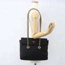 PRADA Quilted Chain Tote Bag Nylon Black Gold Auth bs31575-24