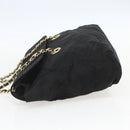 PRADA Quilted Chain Tote Bag Nylon Black Gold Auth bs31575-3