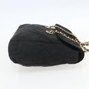 PRADA Quilted Chain Tote Bag Nylon Black Gold Auth bs31575-4