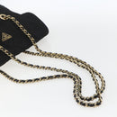 PRADA Quilted Chain Tote Bag Nylon Black Gold Auth bs31575-7