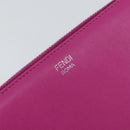 FENDI Zip Around Long Wallet Leather Pink Navy Auth bs31576-18