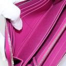 FENDI Zip Around Long Wallet Leather Pink Navy Auth bs31576-20