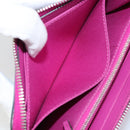 FENDI Zip Around Long Wallet Leather Pink Navy Auth bs31576-21