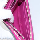 FENDI Zip Around Long Wallet Leather Pink Navy Auth bs31576-24