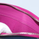 FENDI Zip Around Long Wallet Leather Pink Navy Auth bs31576-11