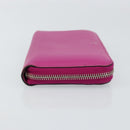 FENDI Zip Around Long Wallet Leather Pink Navy Auth bs31576-3