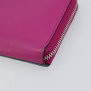 FENDI Zip Around Long Wallet Leather Pink Navy Auth bs31576-7