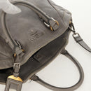 PRADA Tote Bag Leather 2way Gray Silver Auth bs31577-9