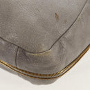 PRADA Tote Bag Leather 2way Gray Silver Auth bs31577-21