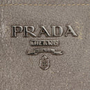 PRADA Tote Bag Leather 2way Gray Silver Auth bs31577-23