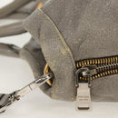 PRADA Tote Bag Leather 2way Gray Silver Auth bs31577-6